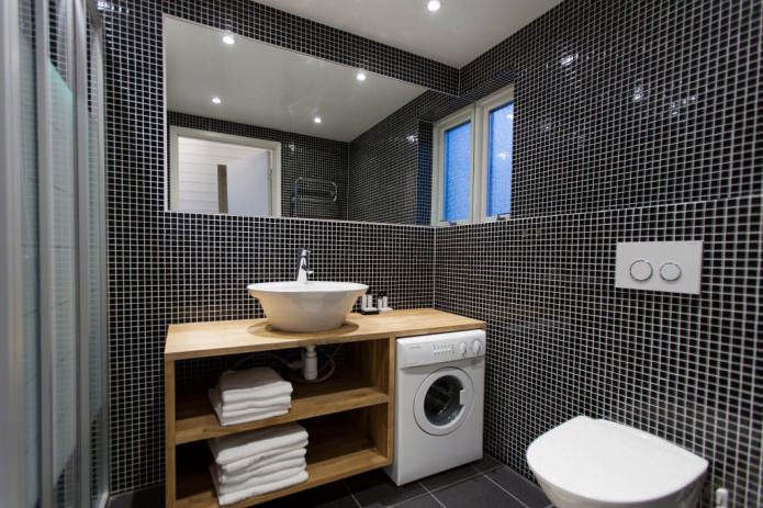 lavatrice in un bagno moderno