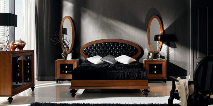 Testiera ovale nera con cornice