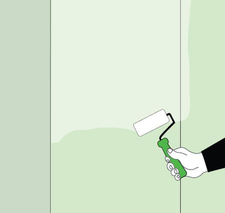 applicazione della colla al muro