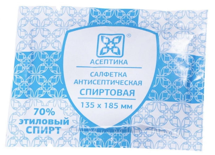 salvietta imbevuta di alcol