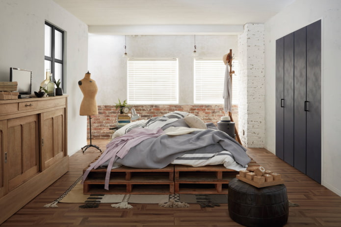letto al centro della stanza