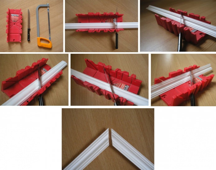scatola per taglio obliquo per il plinto del soffitto