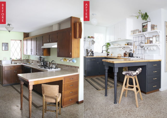 Cucina prima e dopo