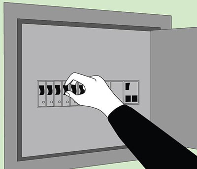 spegnere la corrente elettrica
