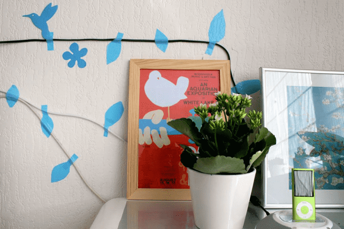 decorazioni in filo metallico con adesivi
