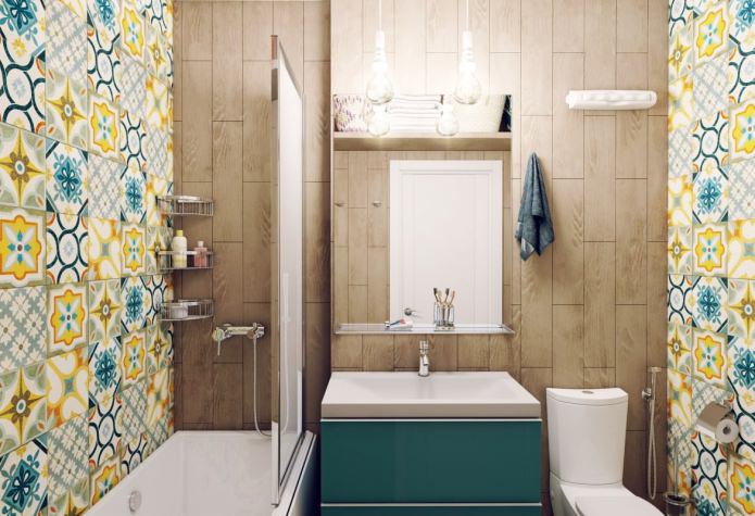 progetto di un bagno combinato di 3,82 mq