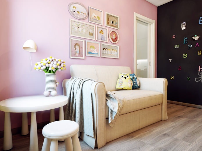 progettazione di una cameretta per bambini per un neonato di 8,4 mq.