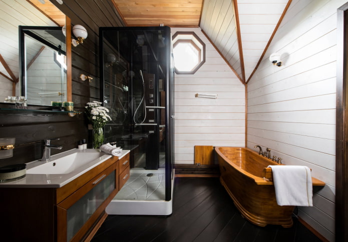vasca da bagno in legno