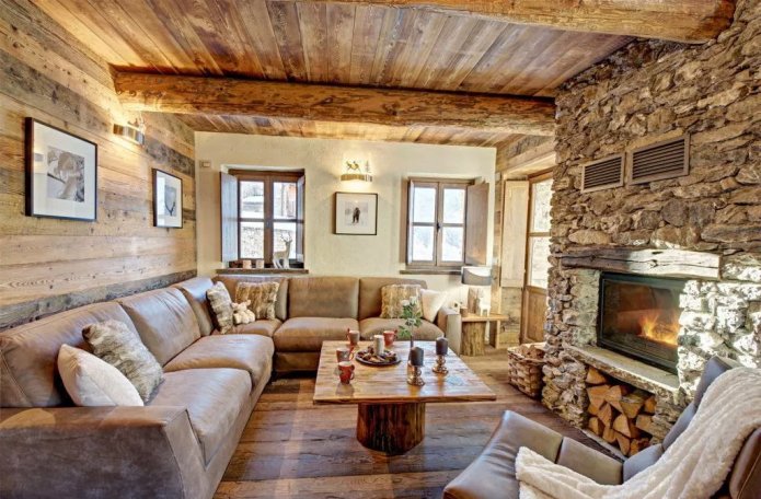 rifinitura in pietra decorativa in stile chalet