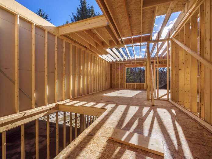 casa a telaio dall'interno