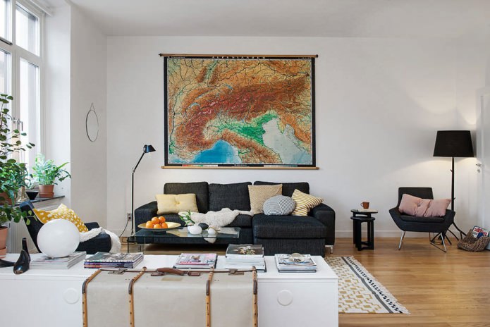 mappa nell'interno del soggiorno