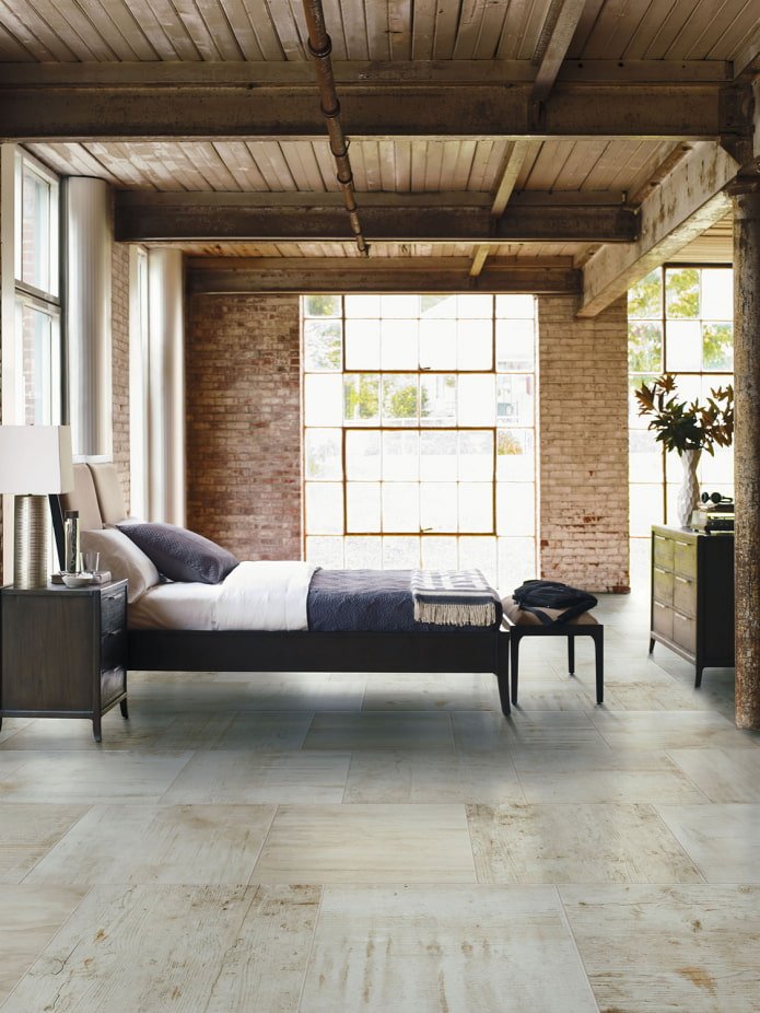 camera da letto in stile loft
