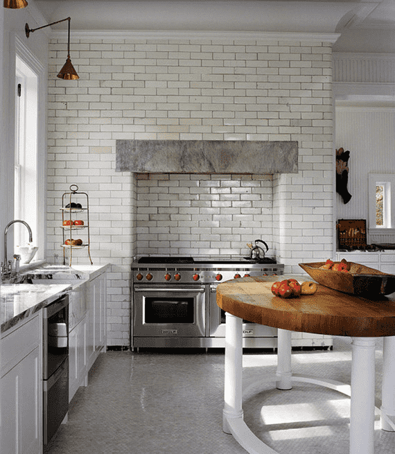 muratura nell'interno della cucina
