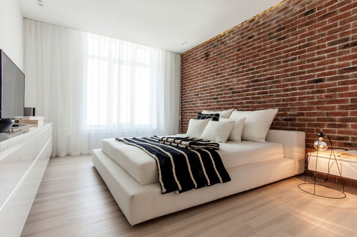 mattoni nell'interno della camera da letto