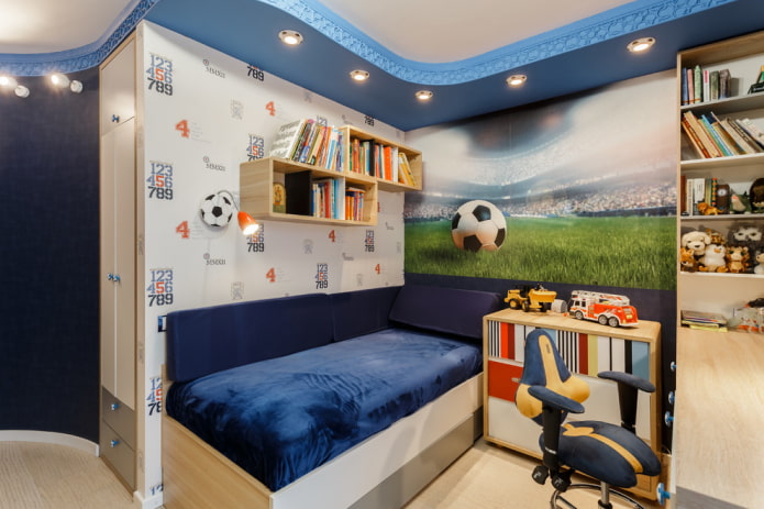 librerie all'interno della cameretta dei bambini