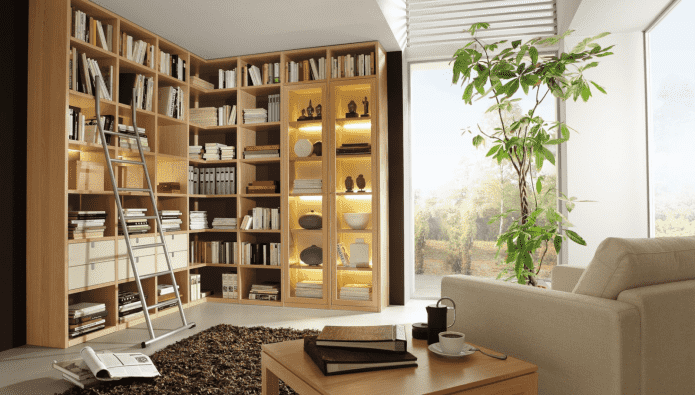 libreria nell'interno del soggiorno