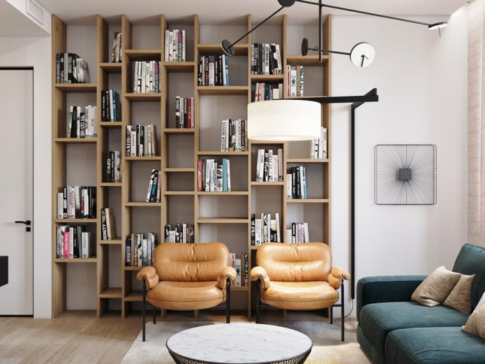librerie fino al soffitto in un interno