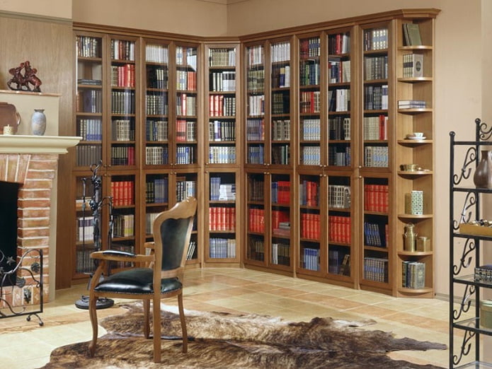 librerie nell'angolo all'interno