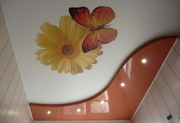 struttura del soffitto combinata con stampa fotografica
