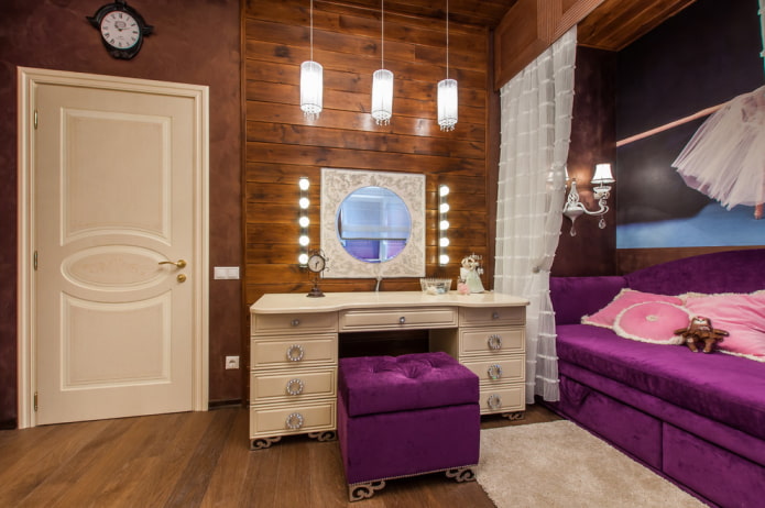 illuminazione all'interno della camera da letto di una ragazza adolescente