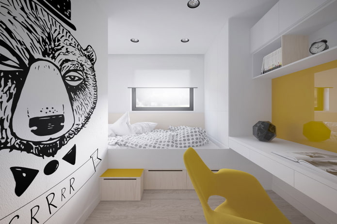 camera da letto per ragazze adolescenti in stile hi-tech
