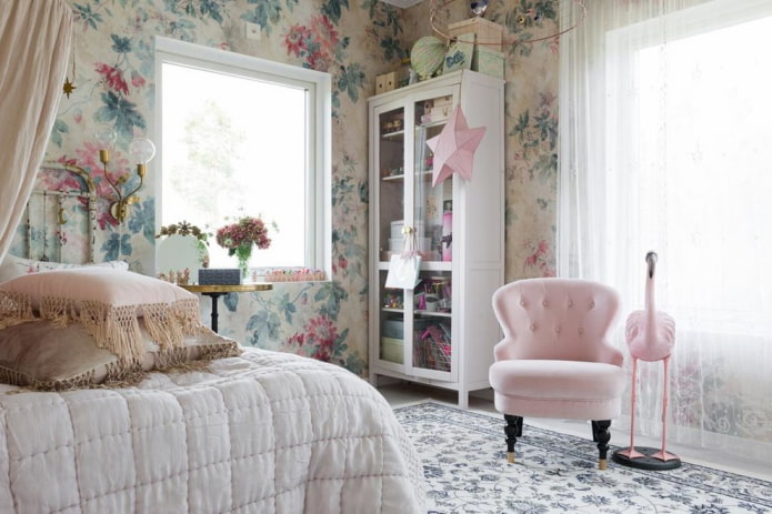 camera da letto shabby chic per una ragazza adolescente