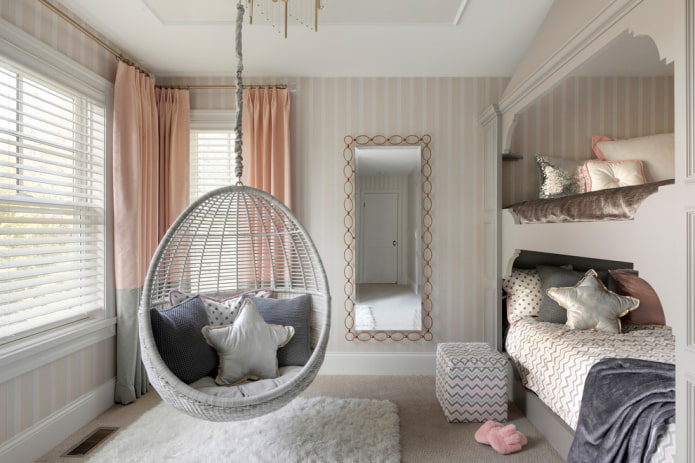 design della camera da letto per due bambine