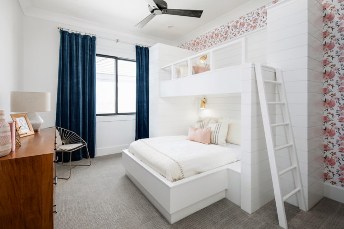 design della camera da letto per due bambine