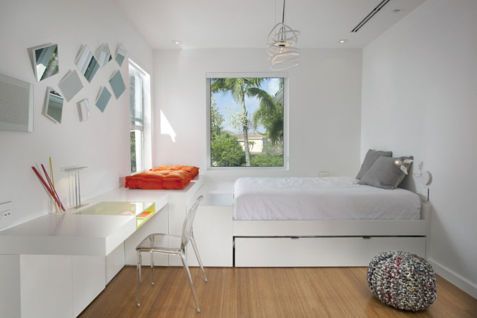 camera da letto per ragazze adolescenti in stile minimalista