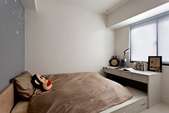 camera da letto per ragazze adolescenti in stile minimalista
