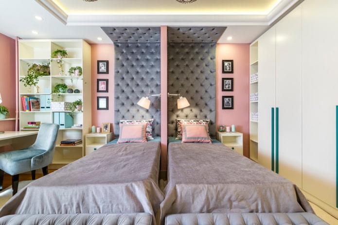 suddivisione in zone di una camera da letto per due ragazze