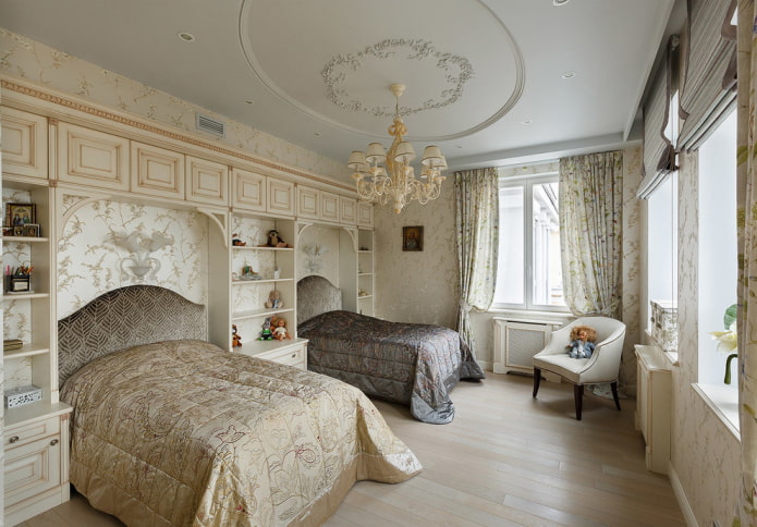 camera da letto per due ragazze in stile classico