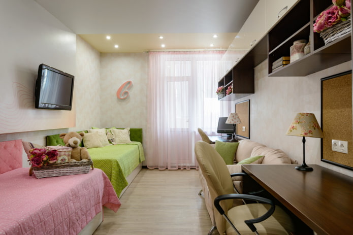 progetto della camera da letto per due studentesse