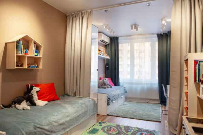 zonizzazione di una camera da letto per due ragazze