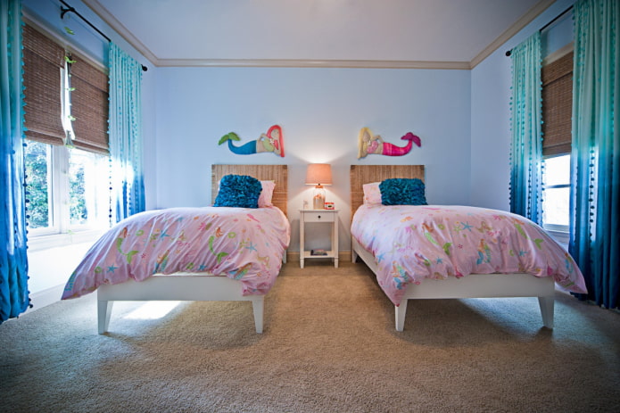 design della camera da letto per due ragazze
