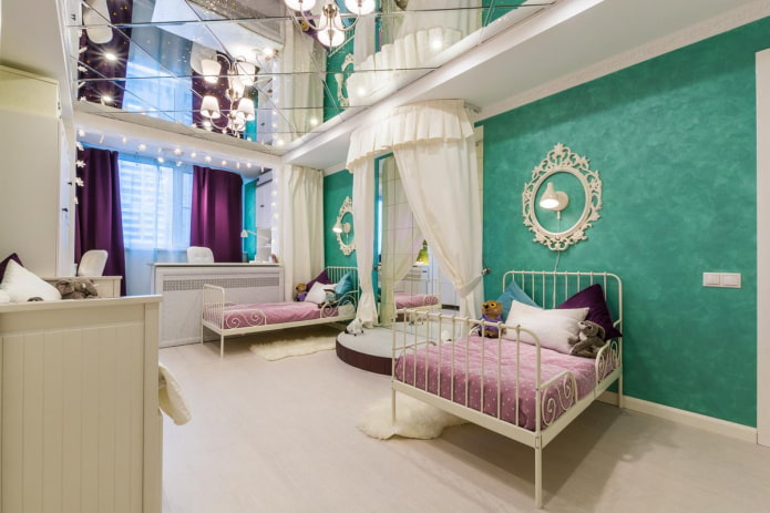 progetto di una camera da letto per due ragazze