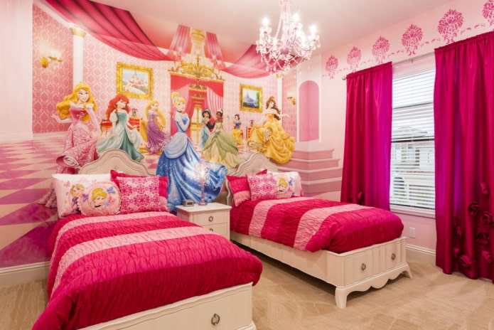 progetto di una camera da letto per due ragazze