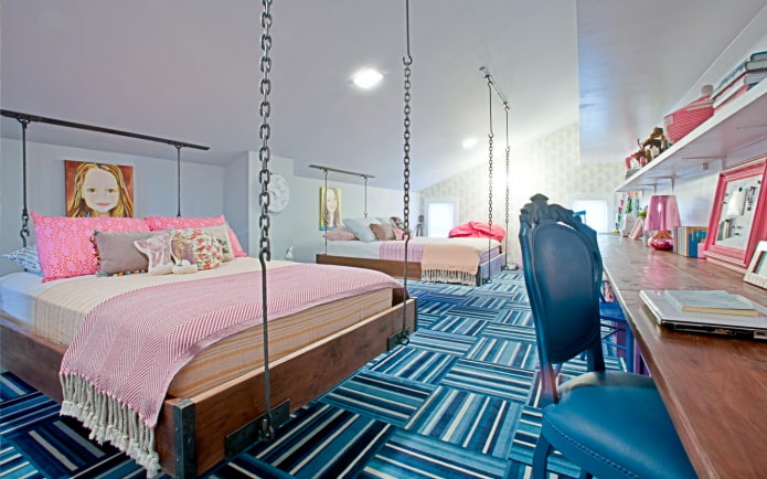 design della camera da letto per due ragazze