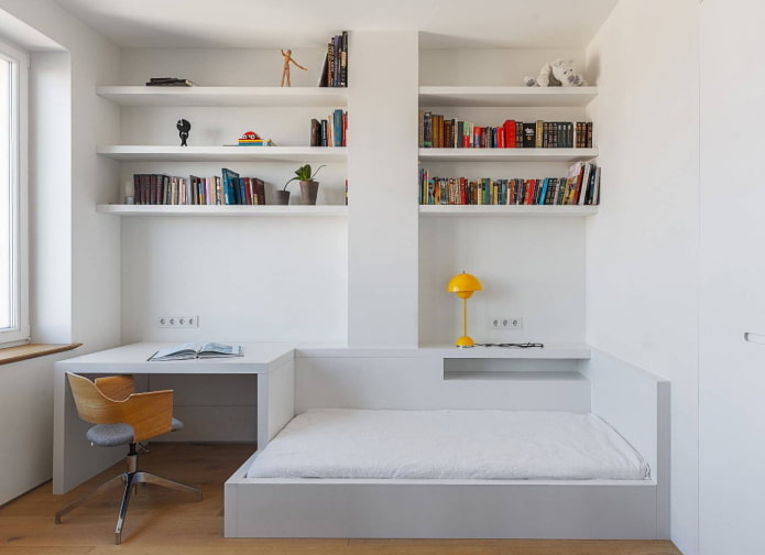 camera da letto per un adolescente in stile minimalismo