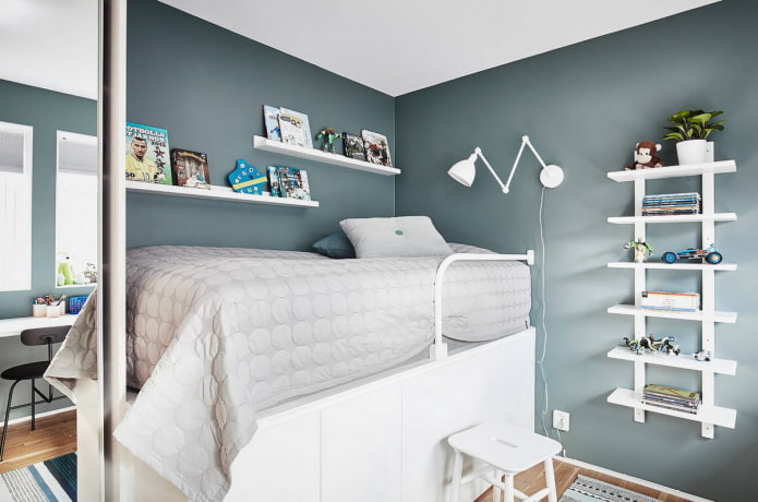 camera da letto per un adolescente in stile scandinavo