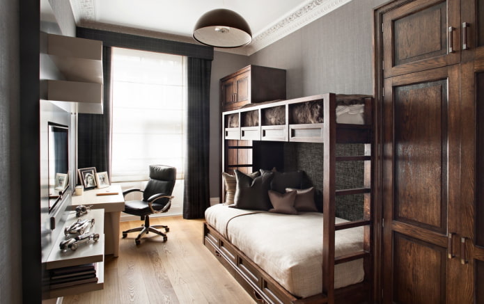 design della camera da letto per due ragazzi adolescenti