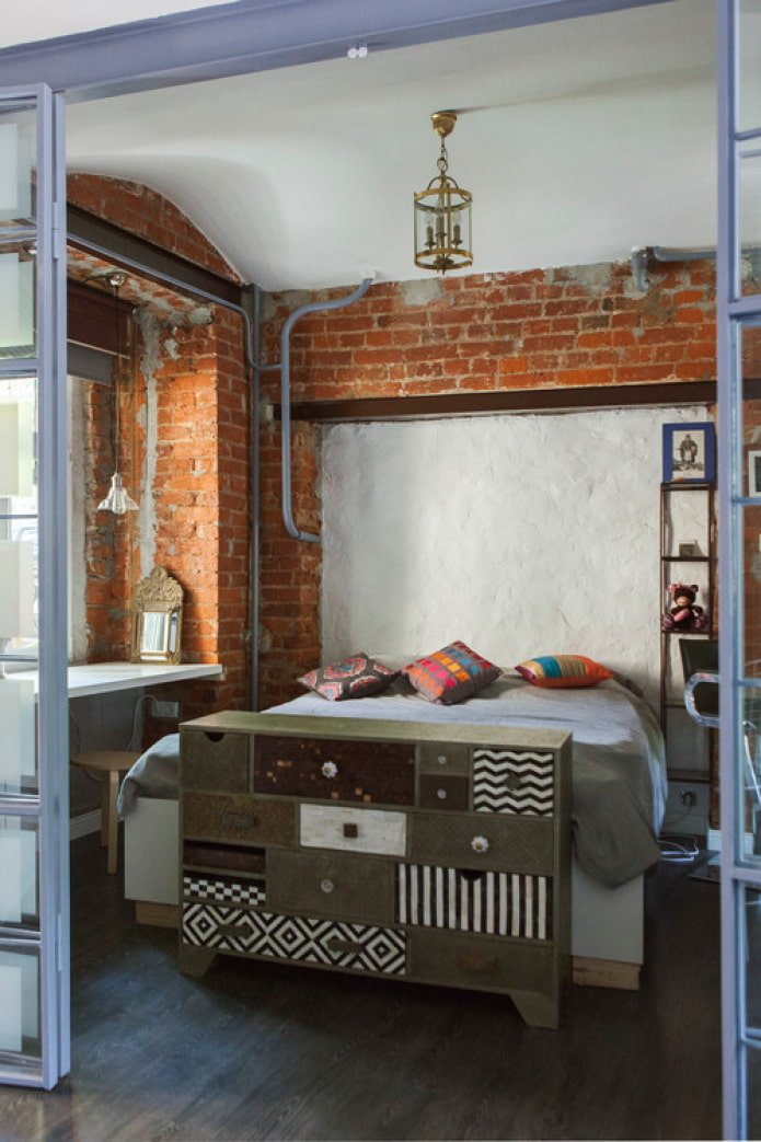 cassettiera luminosa in stile loft