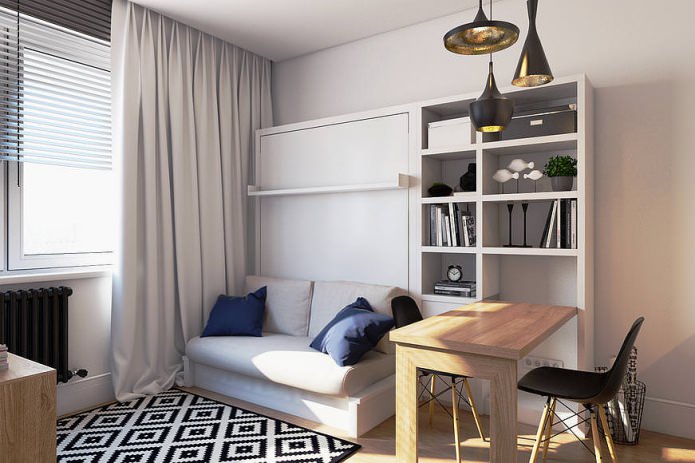 Design moderno di un piccolo appartamento di 19 mq.