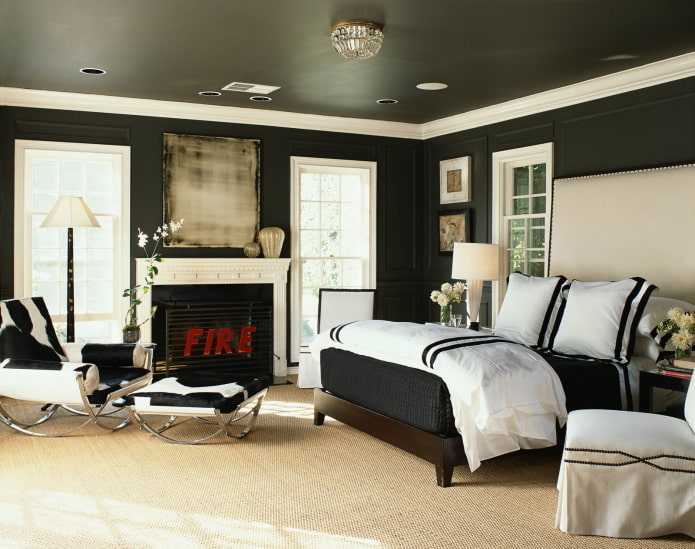 soffitto teso color wengé