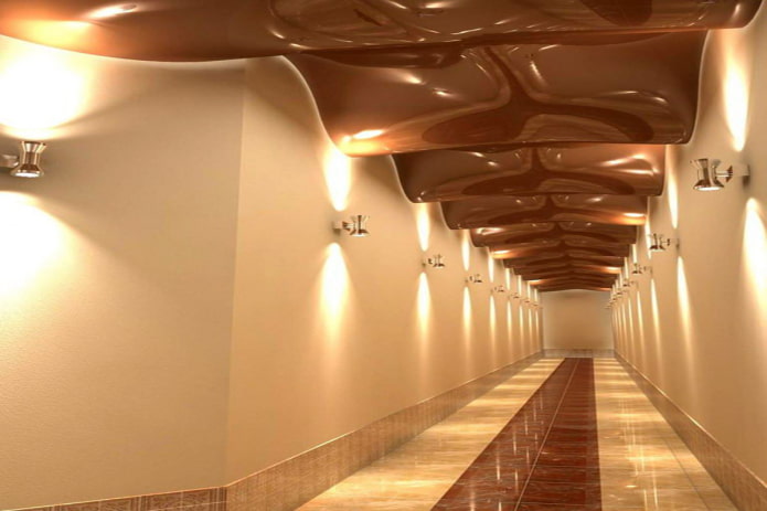 struttura del soffitto marrone a forma di onda