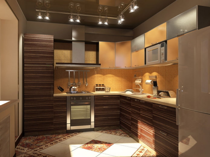 struttura del soffitto marrone in cucina