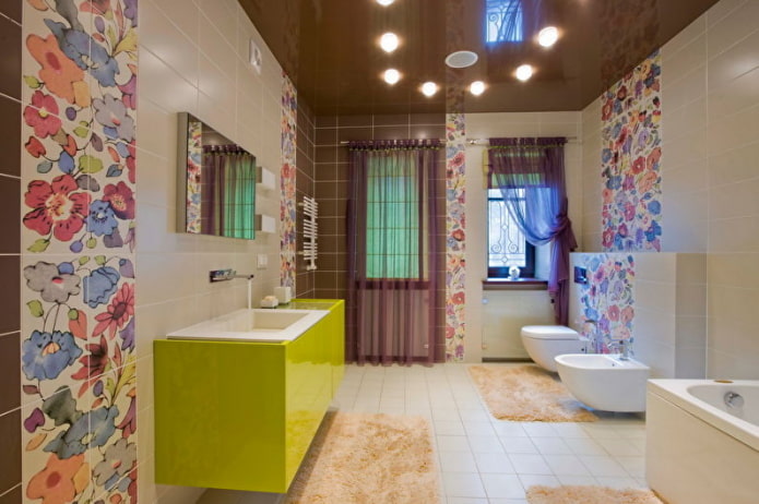 soffitto teso in bagno