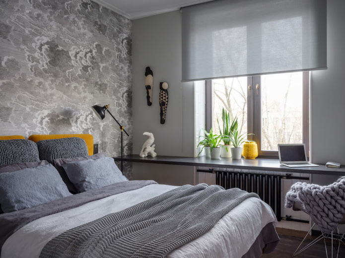 tende a rullo corte per interni della camera da letto