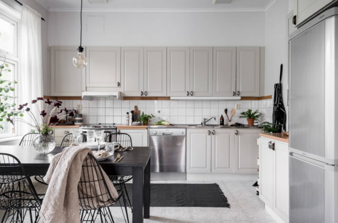 tappeto in una cucina scandinava
