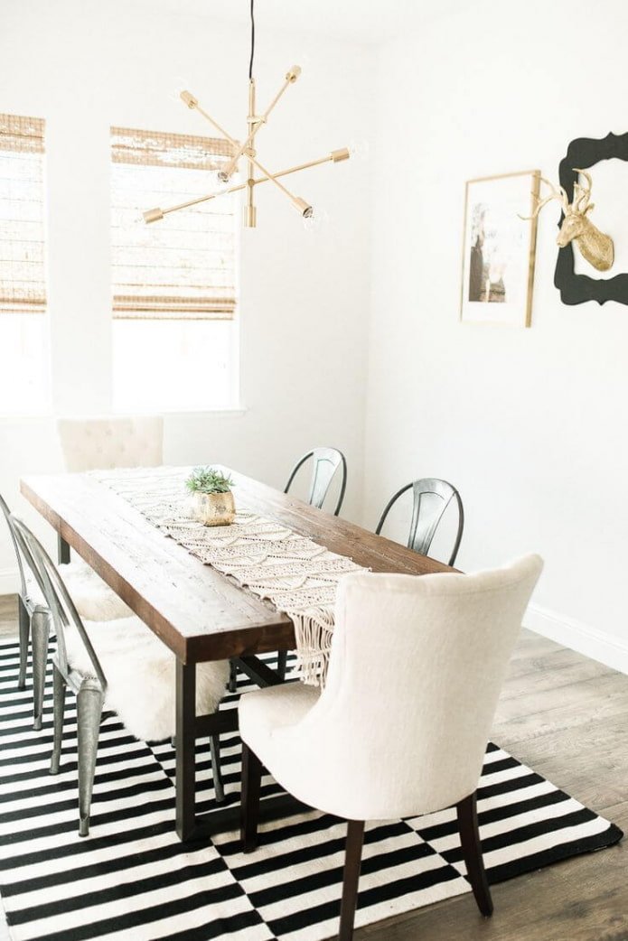 cucina moderna con moquette
